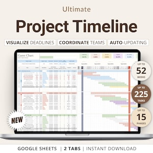 Projekt-Timeline-Tracker, Gantt-Diagramm, Google Sheets, Projektplaner, Aufgaben-Timeline, Tabelle, Business-Projektmanagement-Tool für das Team