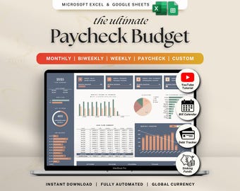Paycheck Budget Spreadsheet Weekly Budget Google Sheets Biweekly Budget by Paycheck Monthly Financial Planner Debt Excel Bill Tracker