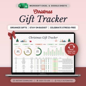 Christmas Gift Planner Spreadsheet Holiday Gift Tracker Google Sheets Excel Christmas Budget Template Holiday Planning Checklist Organizer