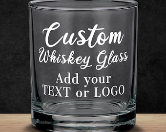 Custom Laser Etched Whiskey Glass: Personalized Scotch, Bourbon, Cocktail