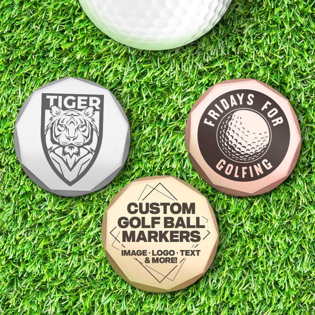 Custom Engraved Golf Ball Marker: Milled Metal, Personalized Text/logo ...