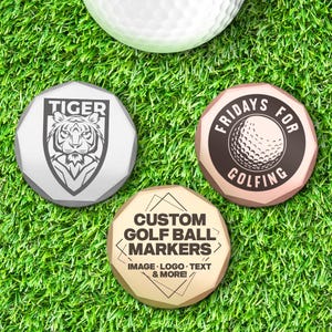 Custom Engraved Golf Ball Marker: Milled Metal, Personalized Text/Logo