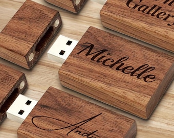 Custom Engraved Wooden USB Drive - Personalized Gift