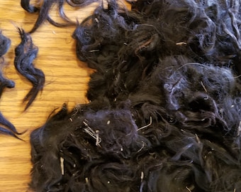 1 lb 1 yr STAR black prime raw suri alpaca fiber