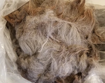 SILVER 1 lb  Gray llama fiber