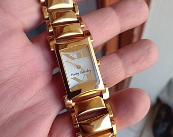 BETTY BARCLAY Reloj de pulsera para mujer, chapado en oro, de lujo, raro y original