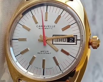 BULOVA CARAVELLE movimento autentico AS 1916 automatico svizzero, il più raro orologio da polso Bulova da collezione, anni '70
