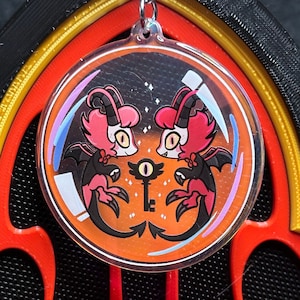 RAZZLE AND DAZZLE Hazbin Hotel Bubble Rainbow Acrylic Double Sided Keychain