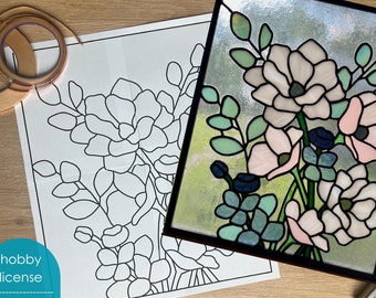 PATTERN * Bridal Bouquet Stained Glass * Hobby License