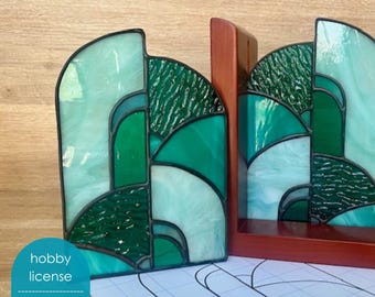 WZÓR * Art Deco, narożnik witrażowy, wzór na książkę * Hobby