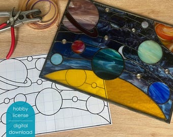 PATTERN * Solar System Stained Glass Pattern * Hobby