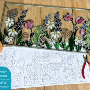 MUSTER * Wildblumen-Glasmalerei * Hobbylizenz