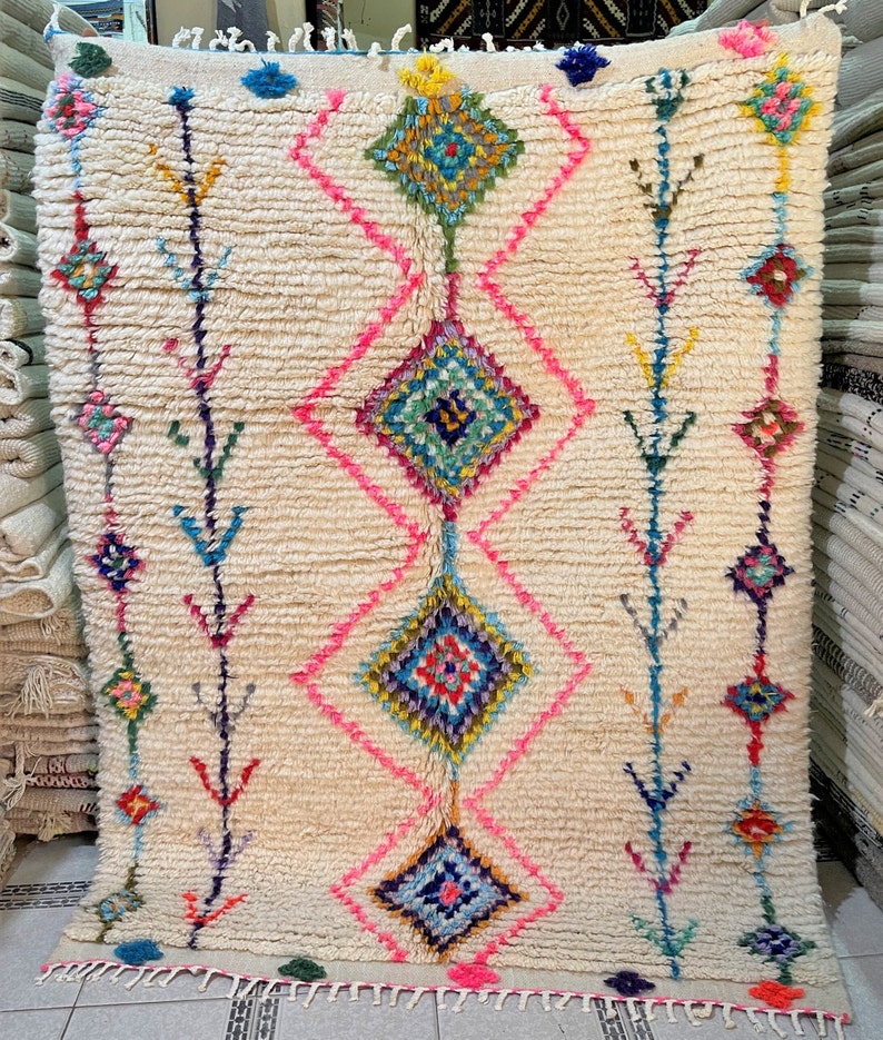 Tapis Marocain Berbère Azilal - Fait Main - Multicolore - 299x166 Cm - Neuf