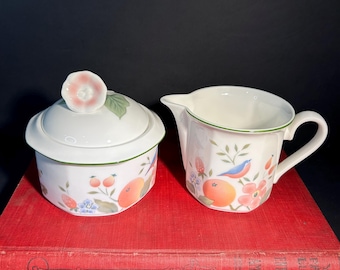 Vintage Villeroy & Boch Orangerie Sugar and Cream Set, West Germany,cottagecore, farmhouse ,rustic decor style