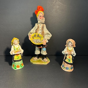MCM Italian A.massidda hand-made ceramic figurine Set Of Three