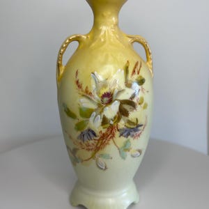 Beautiful Antique Victorian Art Nouveau Hand Painted Porcelain Cabinet Vase ~ Likely  Austrian Dating 1850-1890 H 6”