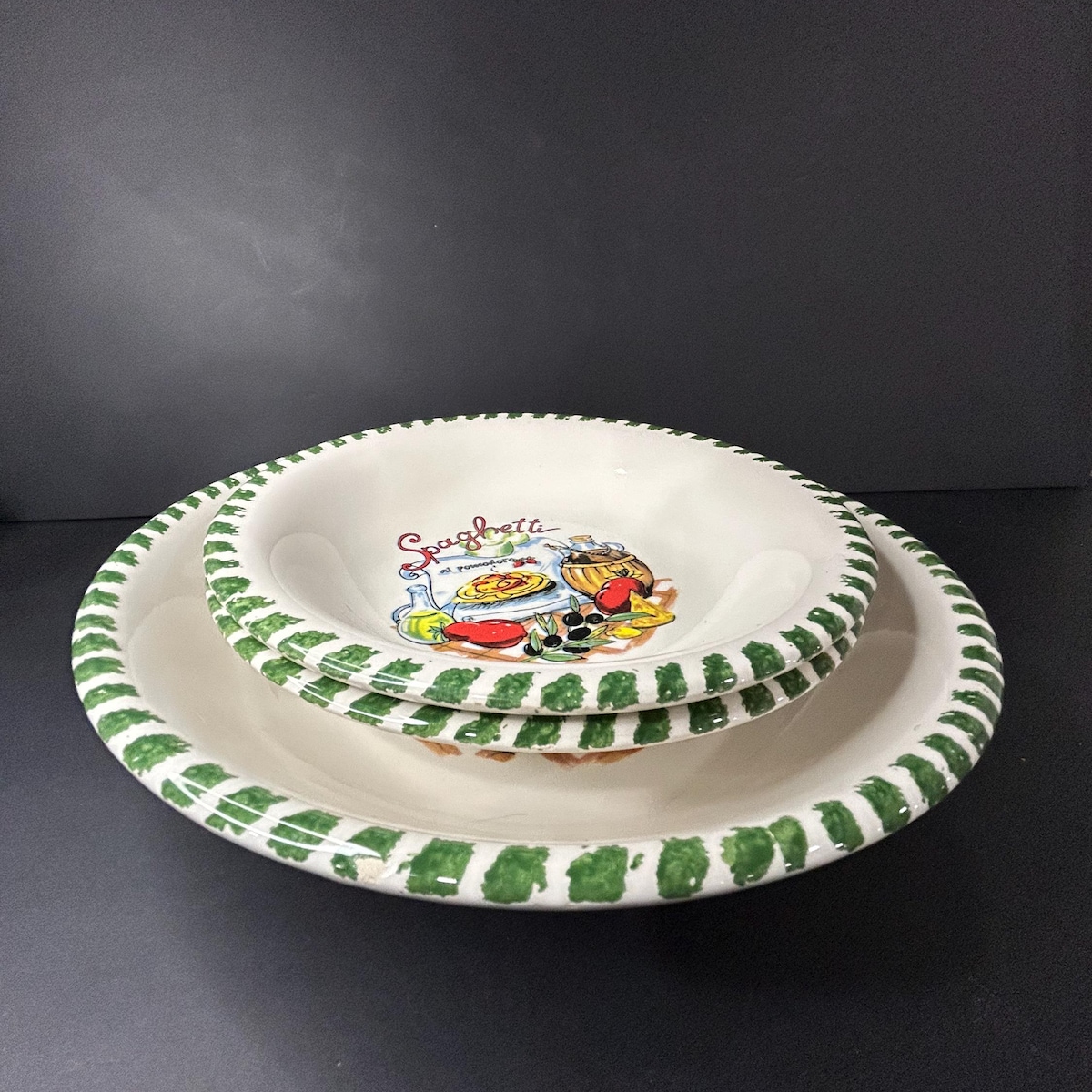 Hand-painted Italian Pasta Bowl Set: CMS Ceramic Bowls, 11" & 8" - Etsy