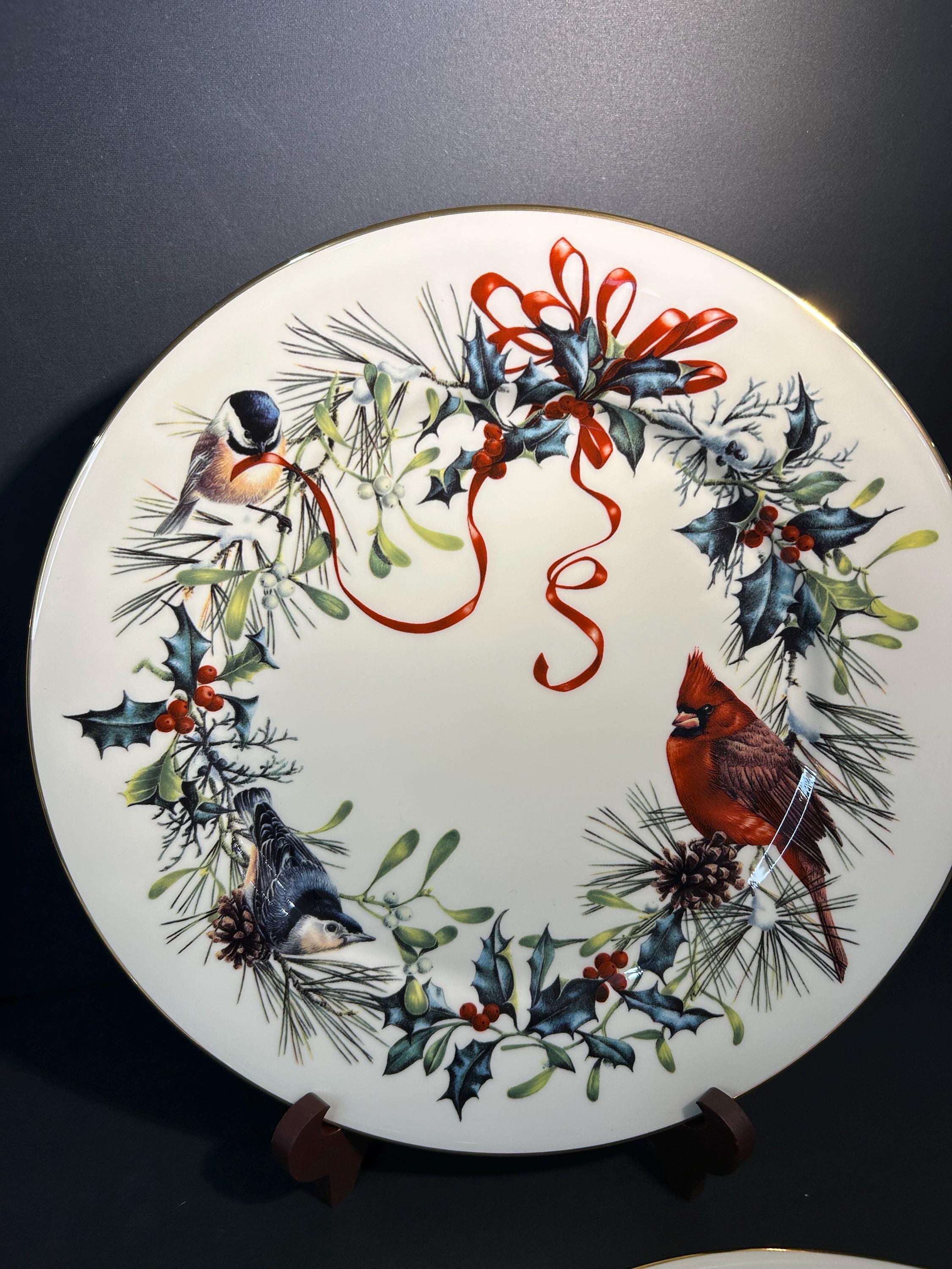 Ornement de Noël disque avec oiseau, 5 x 6'' - Décors Véronneau