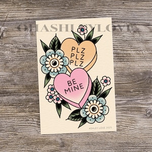 PLZ PLZ PLZ Be Mine - aandenken - tattoo art print