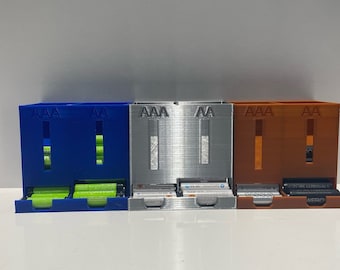 3d printed battery holder storage container for AA and AAA batteries