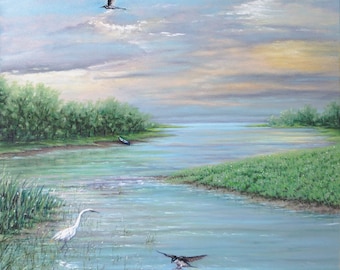 Feather Cove by Tina M. Morgan, original pastel on sanded, 8" x 10 9/16", unframed.