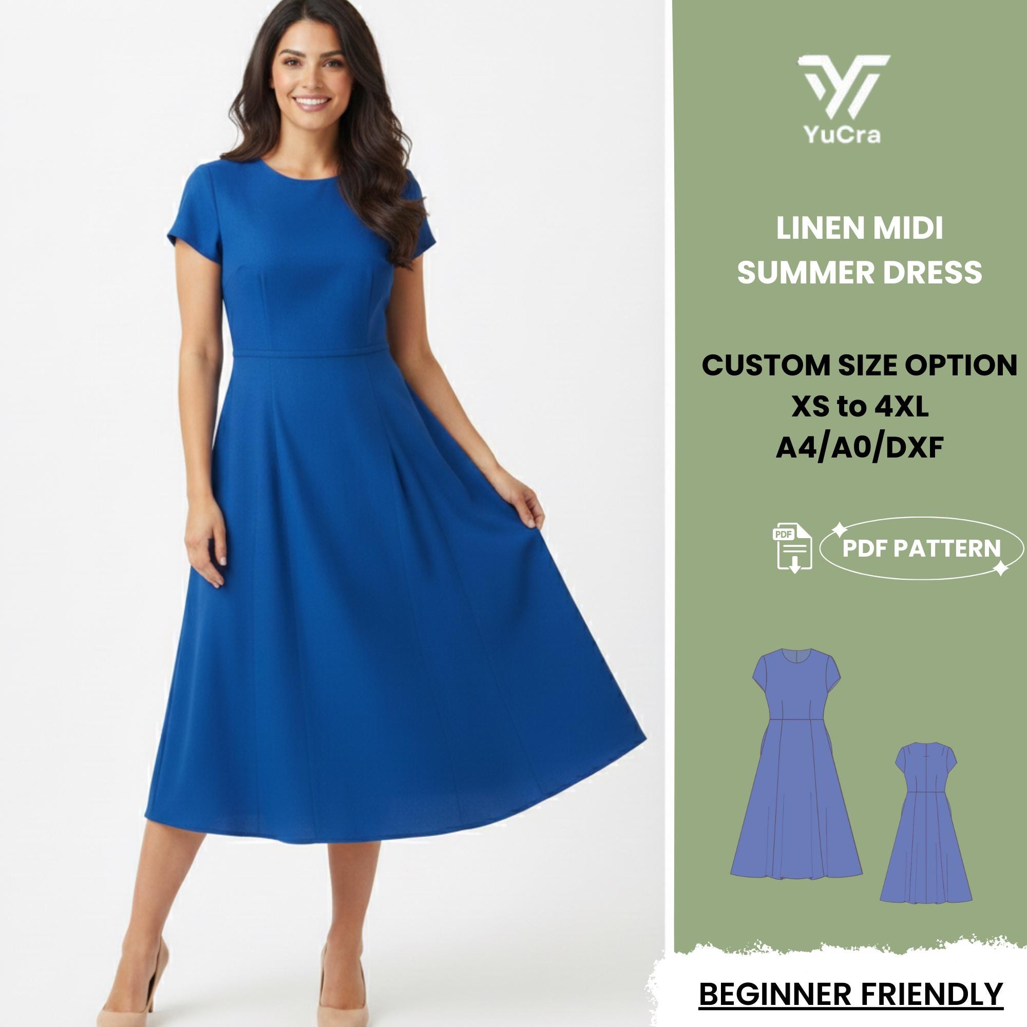 Blue Midi Dress - Etsy