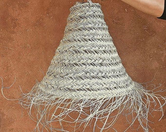Straw boho pendant light, straw lampshade