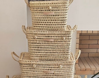 panier en osier, coffre à jouets en osier, panier de rangement, coffre à jouets