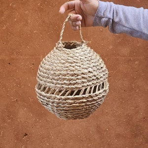 Moroccan pendant light in straw , straw lampshade in  bee hive