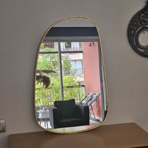 Moroccan handmade brass wall mirror