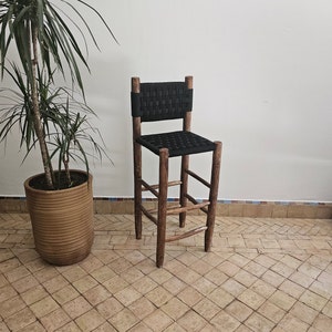 Moroccan stool bar with black cord