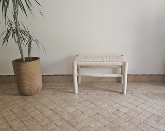 Moroccan bench with beige cord
