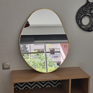 handmade Moroccan  brass wall mirror irregular shape