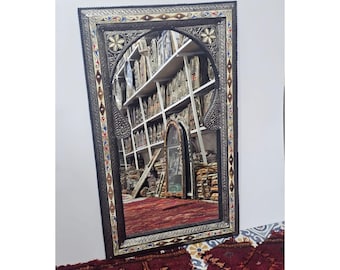 Handcrafted cow bone Mirror  - Unique Traditional Moroccan Piece