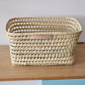 Woven Palm Leaf Wicker Basket: Rustic Toy Storage