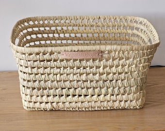 Woven Palm Leaf Wicker Basket: Rustic Toy Storage