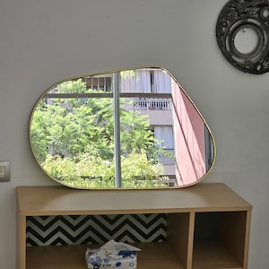 handmade brass wall mirror