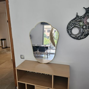 Moroccan handmade brass wall mirror