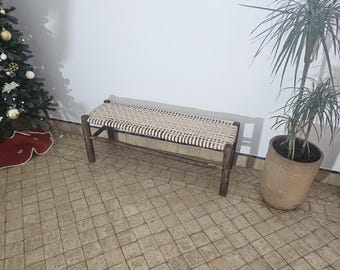 Moroccan bench with leather