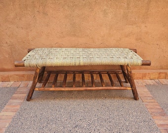 Banco de madera con almacenamiento integrado