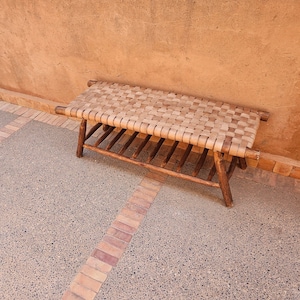 Wooden bench with integrated storage