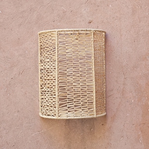 Natural Raffia Wall Sconce - Artisanal Wall Decor Lighting