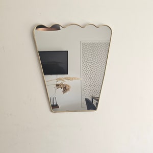 Moroccan irregular handmade brass wall mirror