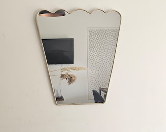 Moroccan irregular handmade brass wall mirror