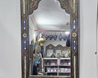Handcrafted cow bone Mirror  - Unique Traditional Moroccan Piece