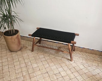 Moroccan bench with black cord