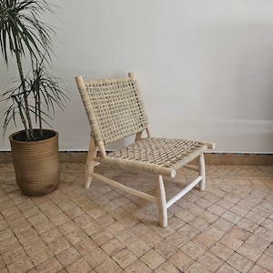 moroccan armchair with palm leaf cord