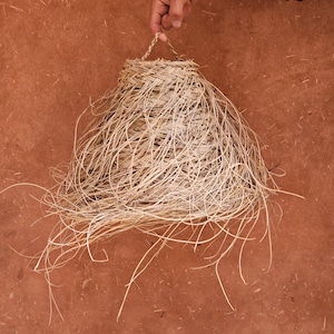 Straw boho pendant light, straw lampshade