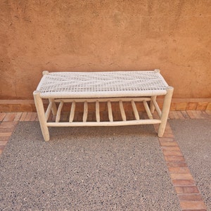 Wooden bench with integrated storage