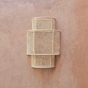 Honeycomb Raffia Wall Sconce: Moroccan Decor Lighting